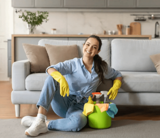 women cleaning home